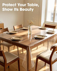 Clear Plastic Table Cover Protector - 100  Waterproof   Spill-proof Table Cloth