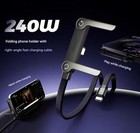 2in1 Invisible Holder Charger Cable   240w Fast Charging Cord With Phone Stand Lot