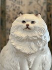 Vintage Hagen Renaker Persian Cat Silver 9 5  Tall Ceramic Matte Finish