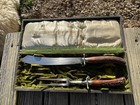 Vtg  J a  Henckels Zwillingswerk Damascus Carving Knife Set Solingen Germany