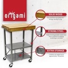Origami Foldable Kitchen Island Cart  Rolling Storage Table Organizer With Wh   