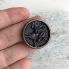 Antique High Relief Metal Shank Button - Bird In Branches Design