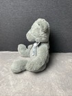 Sage Green Teddy Bear Plush Satin Bow Brown Stitch Nose 15  Bean Bag Lovey Toy