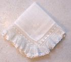 Lovely Vintage Ivory 2  Lace Wedding Hankie Handkerchief 11 