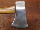 Vintage Genuine Norlund Boys cruiser Single Bit Axe W  Boy Scout Sheath Restored