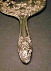Vintage Silver Plated Hand Mirror W intricate Floral Design  Excellent Condition