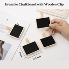 12 Mini Retangle Chalkboard Blackboard With Wooden Clip Message Board Signs And