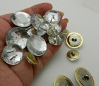Lot Vtg Sew On Shank Flat Bright Crystal Crafts Decoration Rhinestone Buttons 