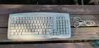 Vintage Computer Keyboard Wired Clicky Keys White Tested   Working