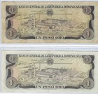 Dominican Republic 1 Peso Oro P-126a Vf   P-16b Au W  Handwriting   Gift  Do2b