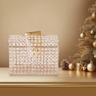 Golden Wedding Card Box For Gift Card Anniversary Money Card Box With Heart Lock