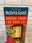 Vintage 1950s Mother Goose Drinking Straws Advertising Box W  Straws Sweetheart