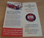 Vtg 1940 s  advertising Brochure   rpm Motor Oil  Standard Of Texas 