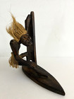Vintage Hand Carved Wood Wind Surfing Hawaii Tiki Man Figurine Surfer Bar