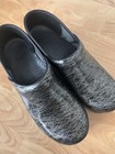 Dansko Size 39 9 Patent Leather Scribble Black Silver Comfort Clog