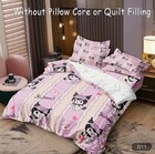 Kuromi Bedding Set Purple Sanrio Kawaii Twin Duvet Cover Pillowcases
