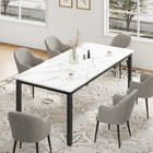 70 9  Long Rectangle Dining Table For 6-8 People  Industrial Wood Dinner Table