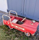 Vintage 1960 s Murray Flat Face Engine Company  1 Fire Truck Pedal Car - Intact 
