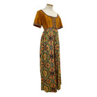 Vtg Vintage 1960s 60s Kaleidoscope Print Psychedelic Psych Rickrack Velour Maxi