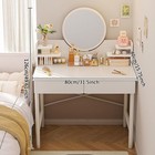 New Dressing Table Makeup Vanity Desk W 2 Drawers   Mirror For Bedroom Decor