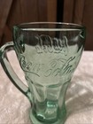 Vintage Rare Libbey Coca Cola Coke Glass Mug W  Handle   Thick Green Heavy Glass