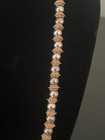 Vintage Napier Necklace Gold Silver Beaded Chain Signed 17   