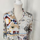 Vilagallo Top Womens 44 Us M Aztec Southwestern Cat Boho Whimsy Country Cowgirl