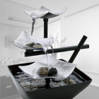 Tabletop Water Fountain With Natural Stones And Soft Lighting  Zen Relaxation