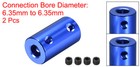 2pcs 1 4  Bore Rigid Coupling Set Screw Aluminum Alloy Shaft Coupler Connector