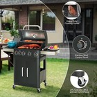 Outdoor 5-burner Bbq Liquid Propane Gas Grill With Side Burner Stainless Steel