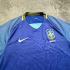 Brazil Team 2015 Nike Shirt Mens L Cbf Brasil Soccer Futbol Blue Away