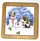 Vintage Ter Steege Holland Ceramic Christmas Trivets Set Of 2 Snowman Santa