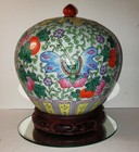 Rare Antique Chinese Famille Rose Ginger Jar 19thc Butterflies   Melons