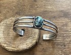 Vintage Sterling Silver Native American Turquoise Bracelet 