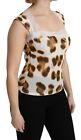 Roberto Cavalli Underwear Blouse White Brown Camisole Top It40   Us Xs Rrp  200