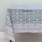 Hand Block Print Floral Cotton Table Cover Gift For New Home Custom Table Linen