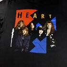 Vintage World Tour 1990 Heart Concert Band Single Stitch T-shirt Black Size Xl