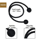 Curtain Tiebacks Outdoor Elegant Decorative Tie Backs Modern Rope 2 Black