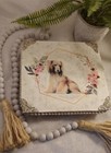 Afghan Hound Dog Wood  Riser Stand  Handcrafted Shabby Chic  Trivet Table Decor