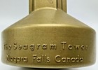 Vintage Blow Mold Plastic Seagram Tower Niagara Falls Canada Still Coin Bank