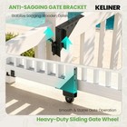 Keliner Wj-001 Sliding Gate Hardware Kit For Wood Fence Gates With Rolling