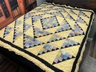  655 Vtg Handmade 1930 s Kings Crown Quilt 63  X 65  Usa Wool Batting Triangles