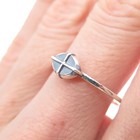 Hagit Gorali 925 Sterling Silver Vintage Modernist Cross Oxidized Ring Size 9