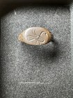 Authentic Medieval Bronze Signet Ring With Bird     Ca  1000   1200 Ad