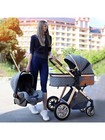 3 In 1 Luxury Pram High Landscape Baby Stroller Folding Pushchair
