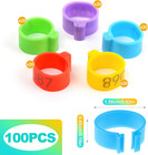100 Pcs 16mm Numbered Chicken Leg Bands  Colorful Poultry Leg Bands   Rings  Chi