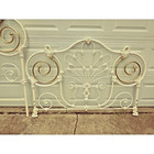 Glamorous Hollywood Regency Style Vintage Enamel  Iron   Brass Bed - Queen Size