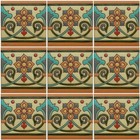 Mexican Tiles High Relief Ceramic Cuerda Seca Malibu Santa Barbara Tiles Cs-92