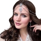 Women Rhinestone Forehead Hair Multi-layed Fashion Metal Head Chain Jewel 06019