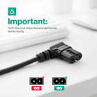 Lot Of 1-100 2 Prong 90 Degree Angled 5ft C7 Figure 8 Replacement Tv Power Cord